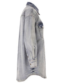 Fabiana Filippi Boyfriend Shirt In Distressed Denim