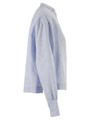 Fabiana Filippi Striped Linen Shirt With Rhinestone Details