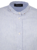 Fabiana Filippi Striped Linen Shirt With Rhinestone Details