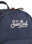 Mc2 Saint Barth Two Tone Canvas Backpack With Embroidered Logo