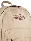 Mc2 Saint Barth Two Tone Canvas Backpack With Embroidered Logo