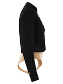 Elisabetta Franchi Georgette And Satin Body Shirt With Zip