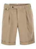 Pt Torino Tailored Bermuda Shorts In Lyocell, Linen And Cotton Blend