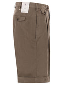 Pt Torino Tailored Bermuda Shorts In Lyocell, Linen And Cotton Blend