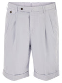 Pt Torino Tailored Bermuda Shorts In Lyocell, Linen And Cotton Blend