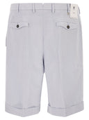 Pt Torino Tailored Bermuda Shorts In Lyocell, Linen And Cotton Blend