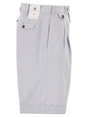 Pt Torino Tailored Bermuda Shorts In Lyocell, Linen And Cotton Blend