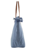 Mc2 Saint Barth City Denim Shopper Bag With Embroidered Logo