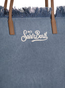 Mc2 Saint Barth City Denim Shopper Bag With Embroidered Logo