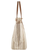 Mc2 Saint Barth City Shopper Bag With Stripes And Embroidered Logo