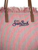 Mc2 Saint Barth City Shopper Bag With Stripes And Embroidered Logo