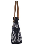 Mc2 Saint Barth City Canvas Shopper Bag With Embroidery And Logo