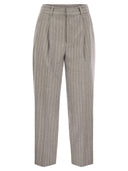 Pt Torino Daisy Wool And Cashmere Pinstripe Pants