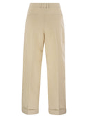 Pt Torino Anna Cotton And Linen Trousers