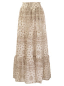 Mc2 Saint Barth Cheyenne Long Skirt In Cotton And Silk.