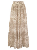 Mc2 Saint Barth Cheyenne Long Skirt In Cotton And Silk.