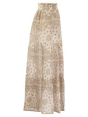 Mc2 Saint Barth Cheyenne Long Skirt In Cotton And Silk.