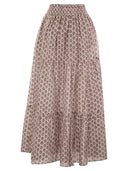Mc2 Saint Barth Cheyenne Long Skirt In Cotton And Silk.