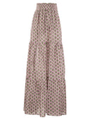 Mc2 Saint Barth Cheyenne Long Skirt In Cotton And Silk.