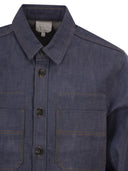 A.P.C. Cotton Denim Shirt With Patch Pockets