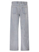 A.P.C. Washed Cotton Denim Wide Leg Jeans