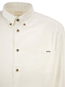 A.P.C. Cotton Button Down Shirt With Embroidered Logo