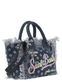 Mc2 Saint Barth Colette Denim Handbag With Bandana Pattern