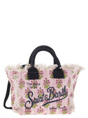 Mc2 Saint Barth Colette Striped And Flower Patterned Handbag