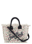 Mc2 Saint Barth Floral Canvas Tote Bag With Frayed Details