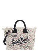 Mc2 Saint Barth Floral Canvas Tote Bag With Frayed Details