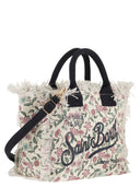 Mc2 Saint Barth Floral Canvas Tote Bag With Frayed Details