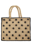 Mc2 Saint Barth Colette Polka Dot Raffia Handbag