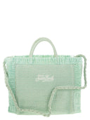 Mc2 Saint Barth Colette Straw Effect Bag With Embroidered Logo