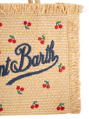 Mc2 Saint Barth Woven Beach Tote Bag With Cherry Embroidery
