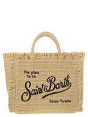 Mc2 Saint Barth Colette Straw Effect Bag With Embroidered Logo