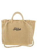 Mc2 Saint Barth Colette Straw Effect Bag With Embroidered Logo