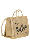 Mc2 Saint Barth Colette Straw Effect Bag With Embroidered Logo