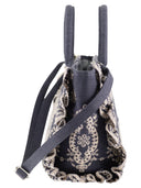 Mc2 Saint Barth Cotton Canvas Tote Bag With Floral Embroidery And Ruffles