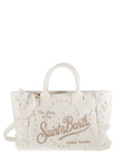 Mc2 Saint Barth White Cotton Bag With Embroidery And Broderie Anglaise Details