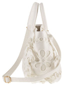 Mc2 Saint Barth White Cotton Bag With Embroidery And Broderie Anglaise Details