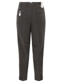 Pt Torino Carrot Trousers In Lyocell And Linen Blend