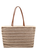 Mc2 Saint Barth Striped Woven Tote Bag With Embroidered Logo