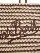 Mc2 Saint Barth Striped Woven Tote Bag With Embroidered Logo