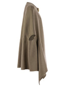Fabiana Filippi Double Cashemere Coat With Jewelled Button