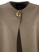 Fabiana Filippi Double Cashemere Coat With Jewelled Button