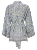 Mc2 Saint Barth Short Silk Kimono With Floral Print