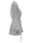 Mc2 Saint Barth Short Silk Kimono With Floral Print