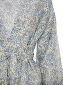 Mc2 Saint Barth Short Silk Kimono With Floral Print