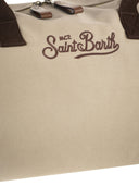 Mc2 Saint Barth Canvas Weekend Duffle Bag With Leather Effect Details