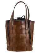 Dragon Box Weave Round Bucket Woven Leather Bucket Bag